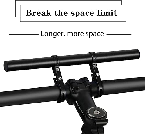 Miniatura 2 de Extensión extensor de manillar doble para bicicleta, aleación de aluminio de 11.8 pulgadas, accesorios de soporte súper largo, para soportes de