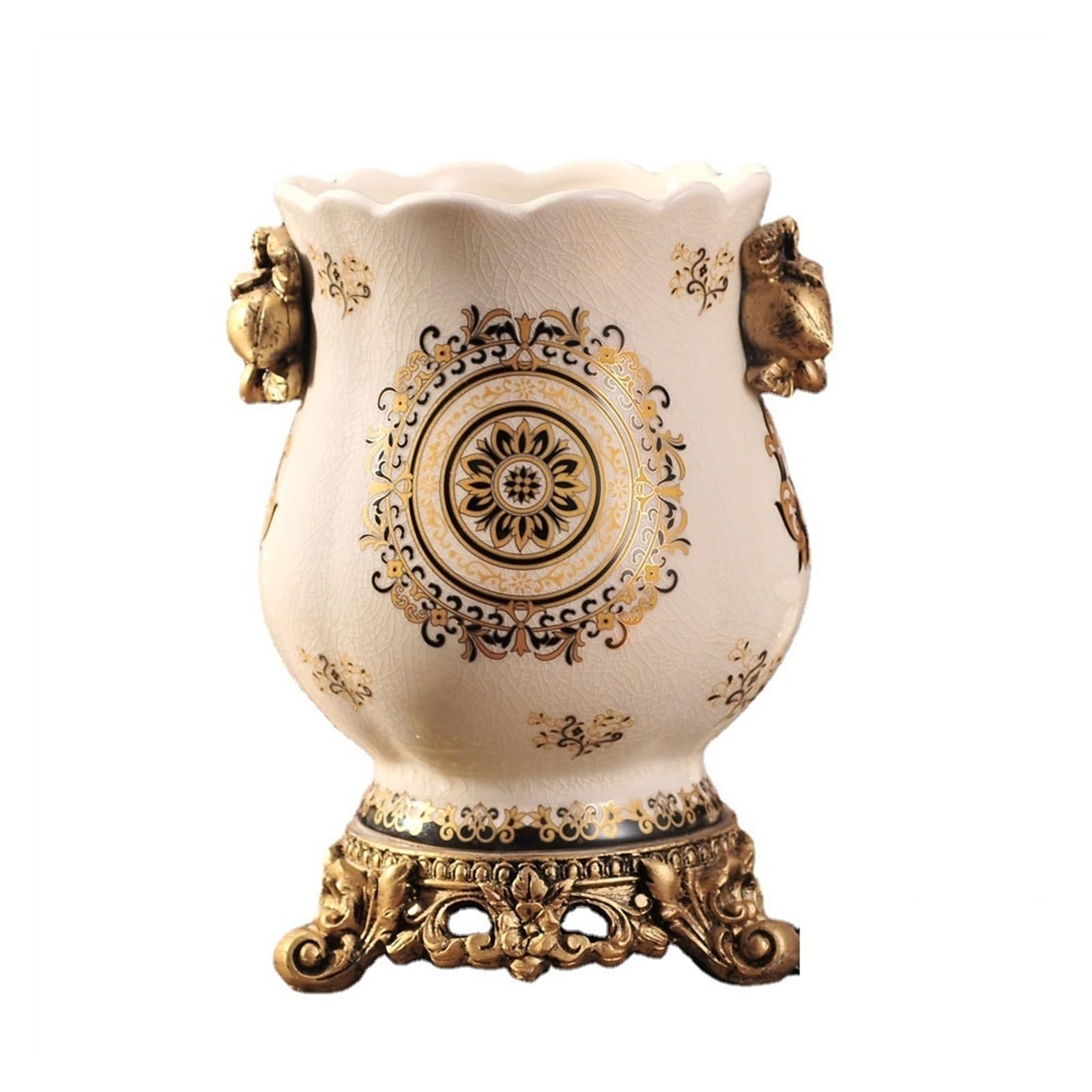 Bzgpmfud Grey Wolf Vase Desktop Flower New Chinese Style Ceramic S Creative Decorations Handicrafts(Grey Wolf)