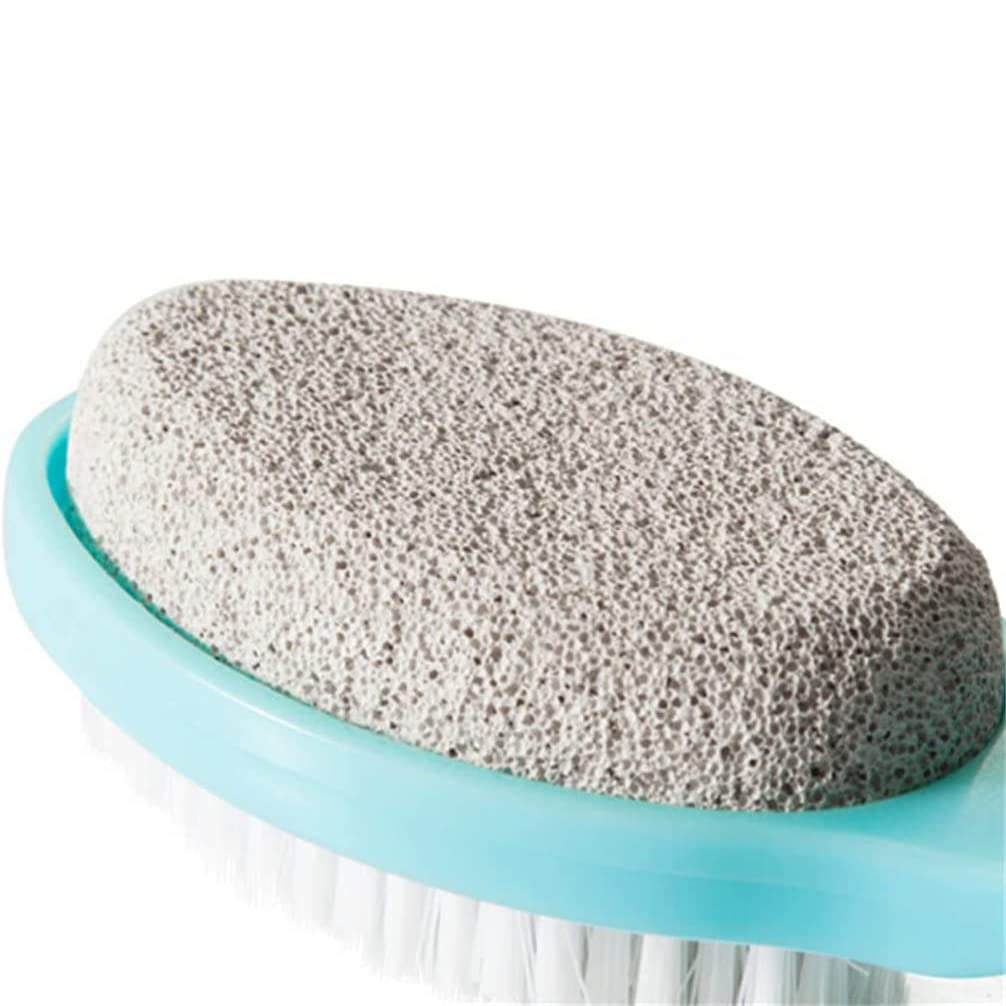 Generic Set di 2 Piedi Spazzola e pomice con Manico, esfoliante Piede Riparazione Crosta, Macchia secca, Pelle Morta sui Piedi, Lima per i Piedi,Blu