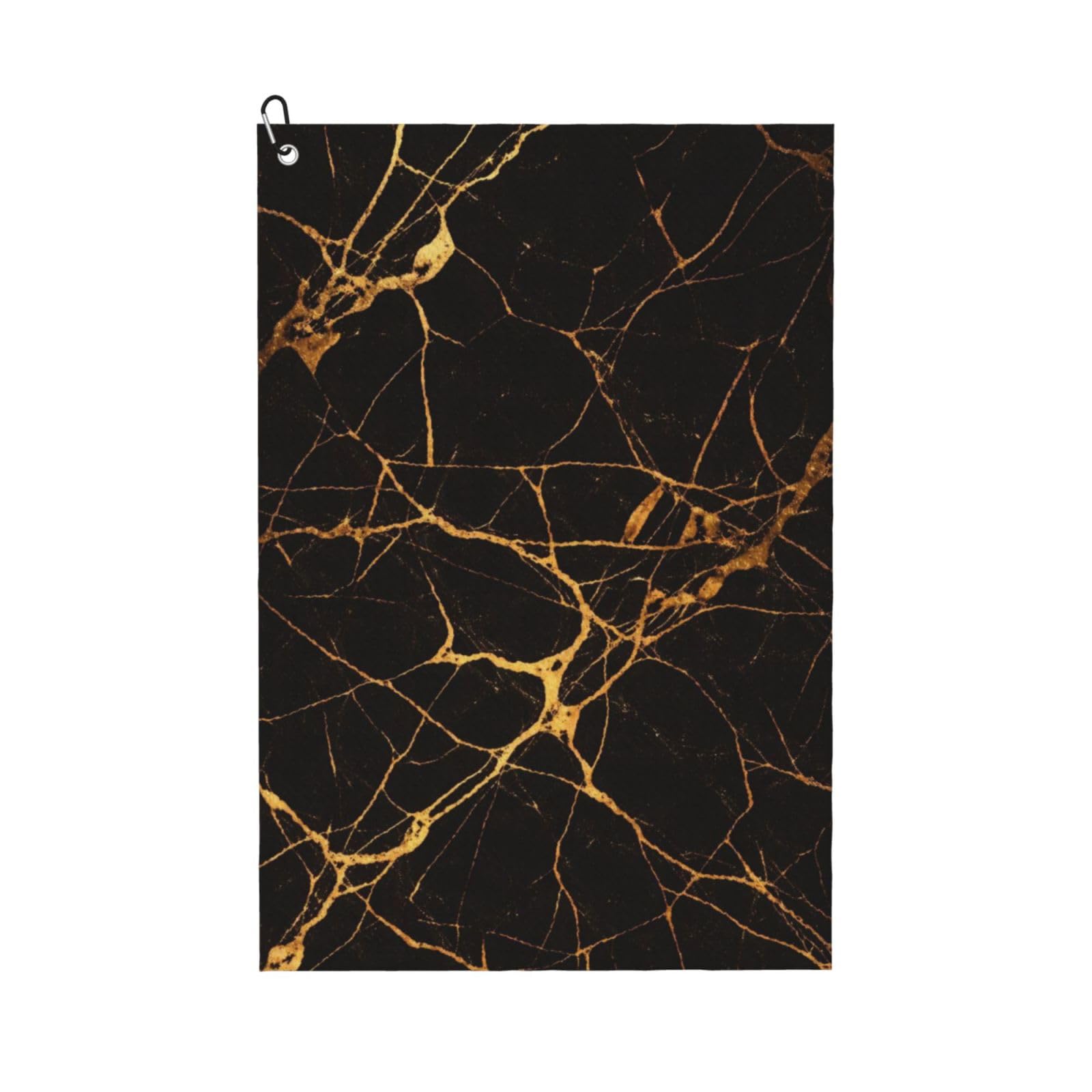 BSDFGSDD Black Gold Marble Golf Towel 24 x 16 inches