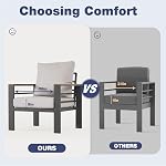 Aoxun Aluminum Patio Furniture Set 7 Seats, Oversized Outdoor Sectional with Washable Thick Cushions, Coffee Table, Patio Conversation Sets for Porch, Balcony, Deck