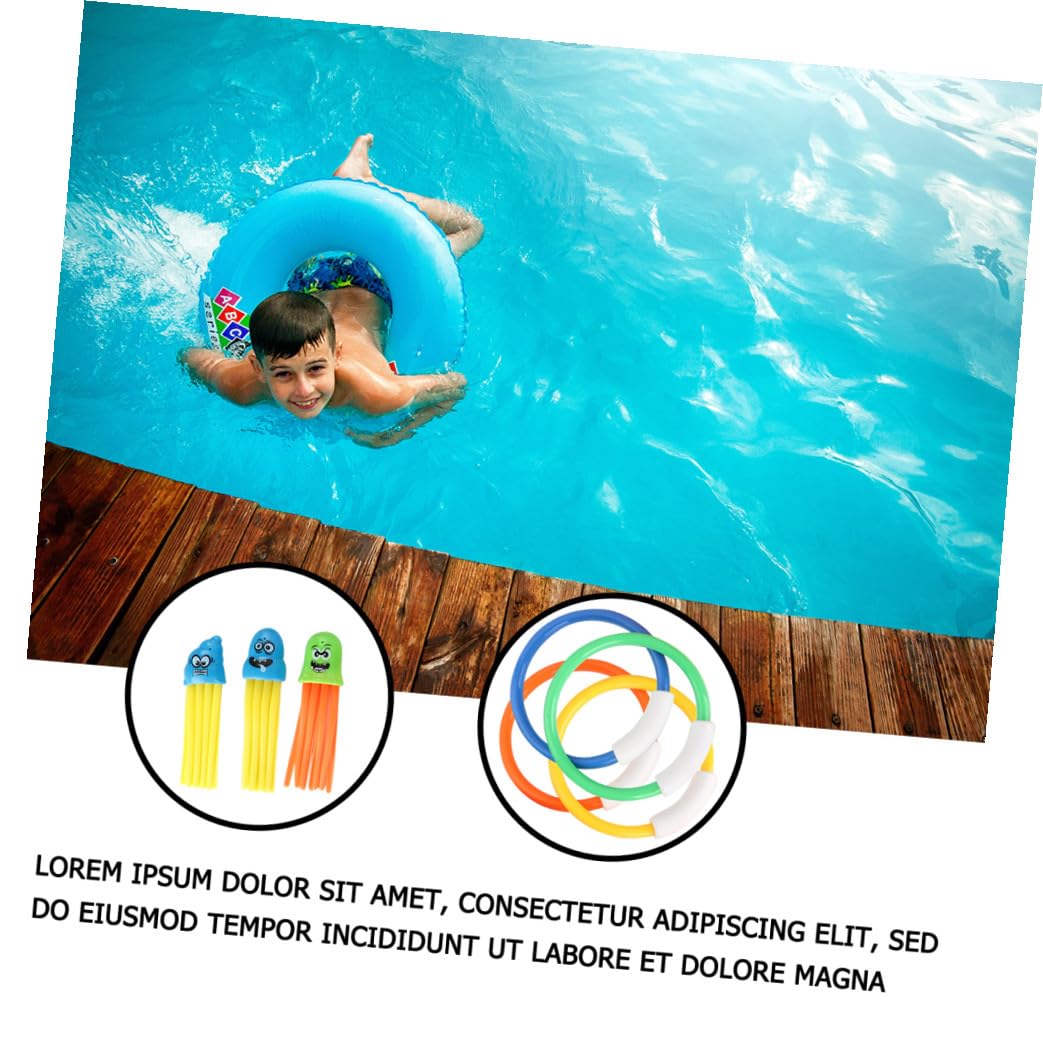 Hemobllo Lot de 21 Jouets Bâtons Et Anneaux De Plongée pour Garçon Et Filles, Plastique Coloré, Adapté Débutants, Jeu Piscine Éducatif Et Ludique pour Garçons Et Filles
