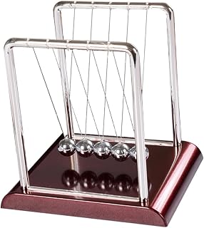 Totority Large Square Newton Ball Pendulum with Decorative Kinetic for Home Office Physics Science Ornament and Gift Conservation Demonstration
