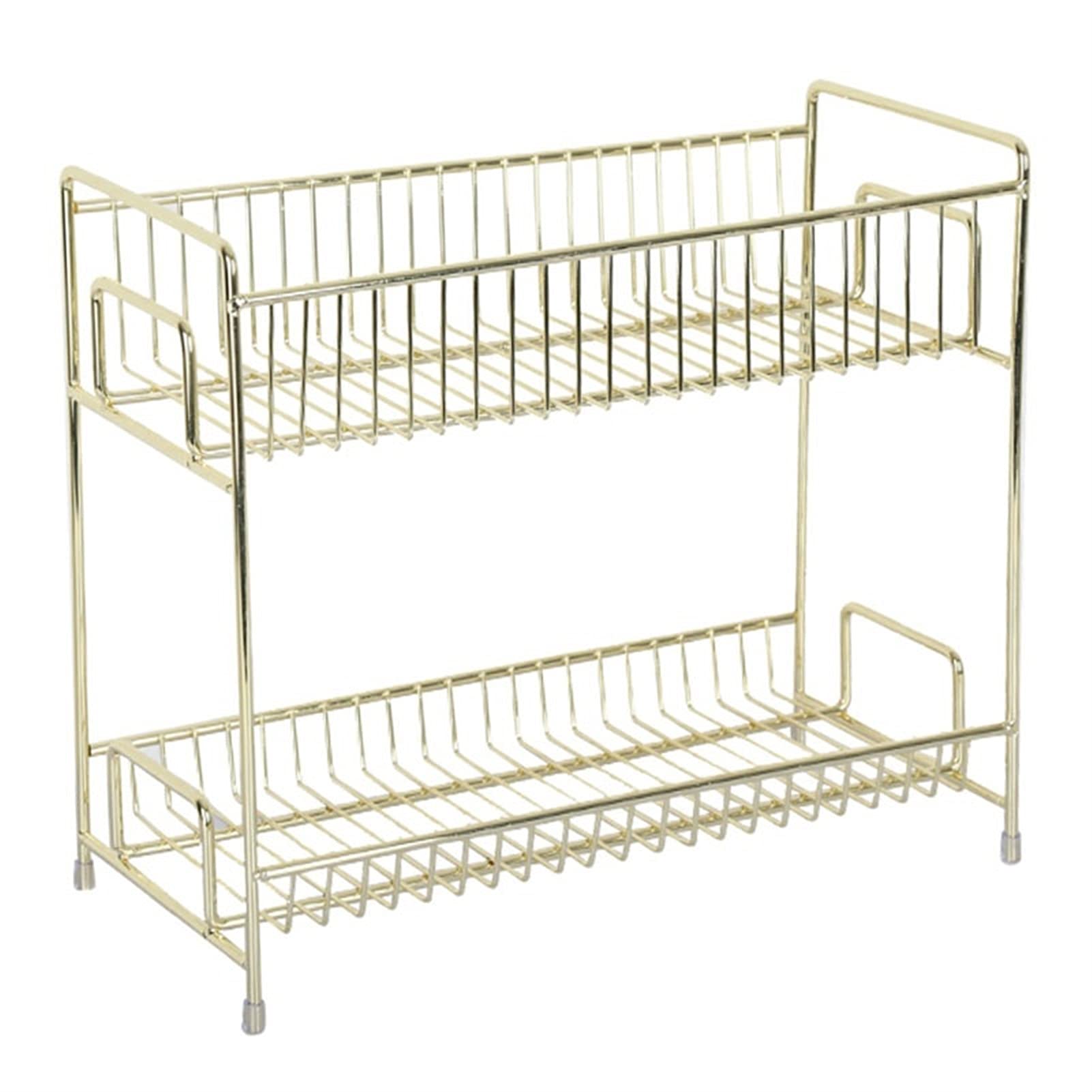 HDBCYUAZ Bathroom Metal Countertop Shelf Desktop Cosmetic Storage Box Wash Dressing Table Rack Skin Care Product(S)