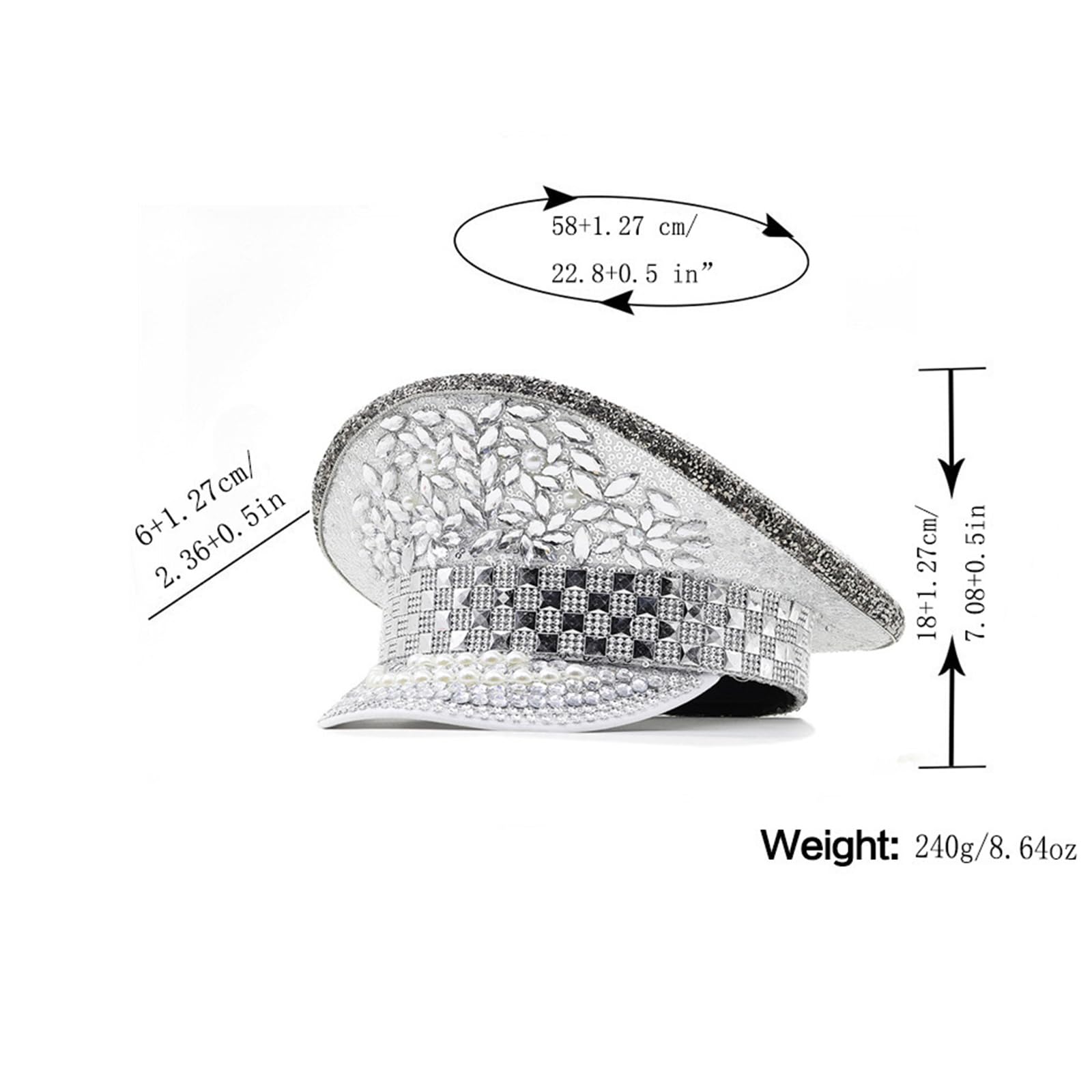 Chapeau haut-de-forme marin avec rivets cloutés à gros bords pour jeunes adultes fête à thème musique festival séance photo accessoires fête