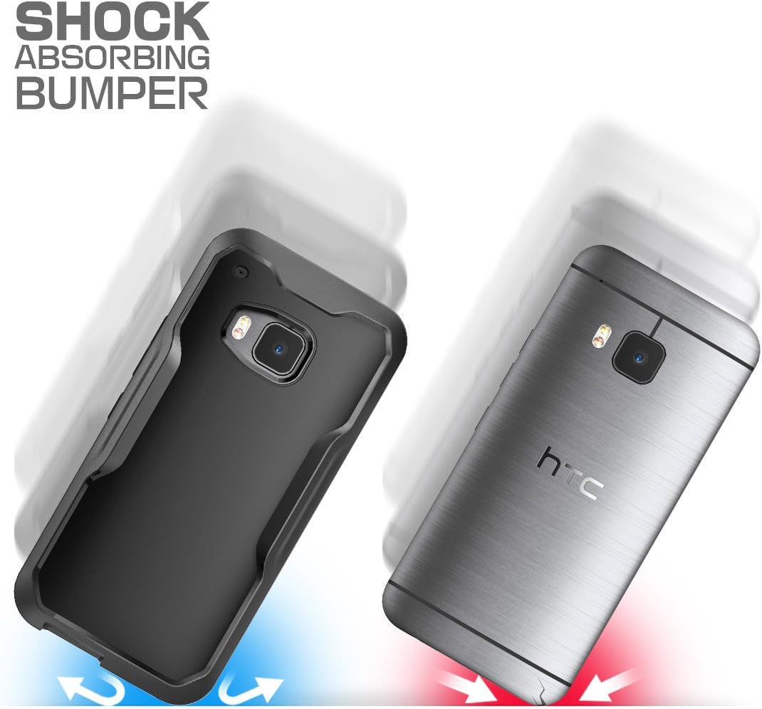 HTC One M9 Case, SUPCASE Unicorn Beetle Series Premium Hybrid Protective Clear Case for HTC One M9 , Retail Package (Black/Black)