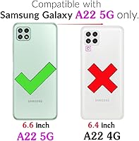 Vista 2 de Asuwish Funda de teléfono para Samsung Galaxy A22 5GBoost Mobile Celero 5G Funda tipo cartera con protector de pantalla de vidrio templado y correa