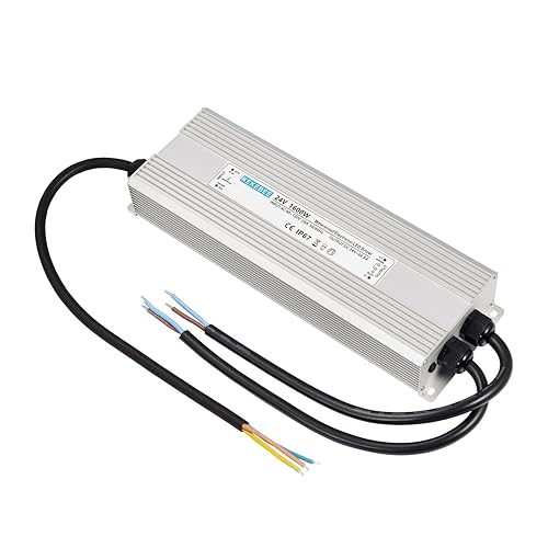 KEKEBEE Controlador LED 24V1600W Fuente de alimentación impermeable AC 90-130V a DC 24V66.6A Fuente de alimentación conmutada impermeable IP67