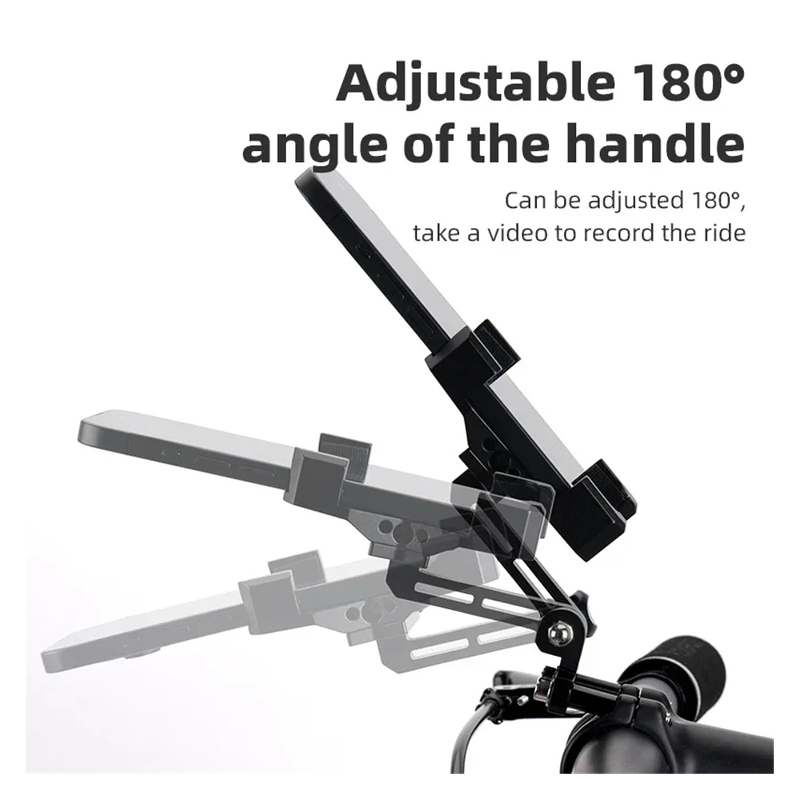Telephone Moto Rotation Support De Téléphone Vélo en Alliage Aluminium Coussinets Antidérapants Support Téléphone Portable 4,7 À 7,09 Pouces Résistant Aux Chocs Porte Téléphone Vélo(01)