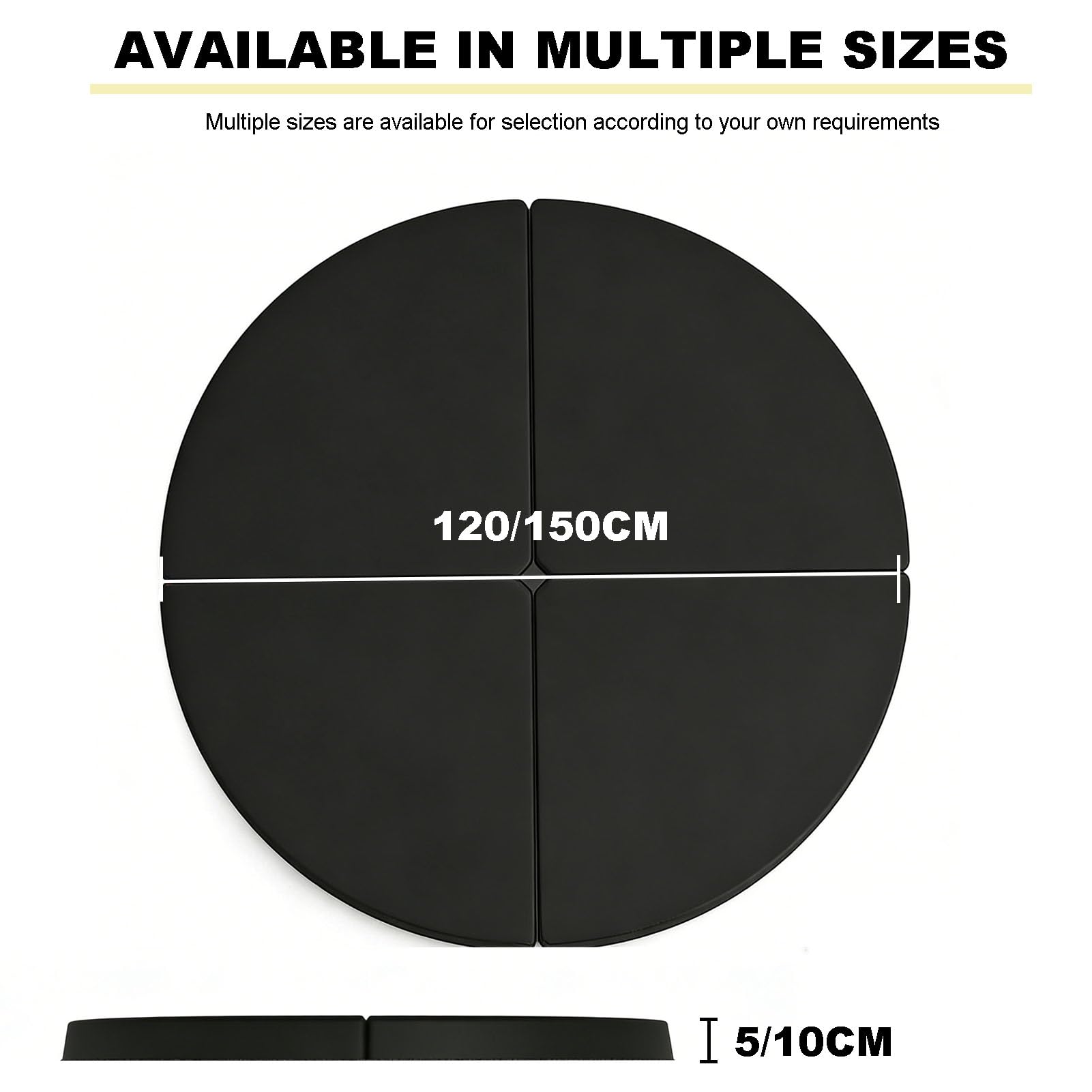 Tappetino da Ballo Pieghevole Rotondo, Cuscino in Schiuma Spessa, Tappetino per Esercizi Antiscivolo Portatile Impermeabile per Palestra di Casa, Studio, Yoga, Pilates(Size:150 x 10cm)