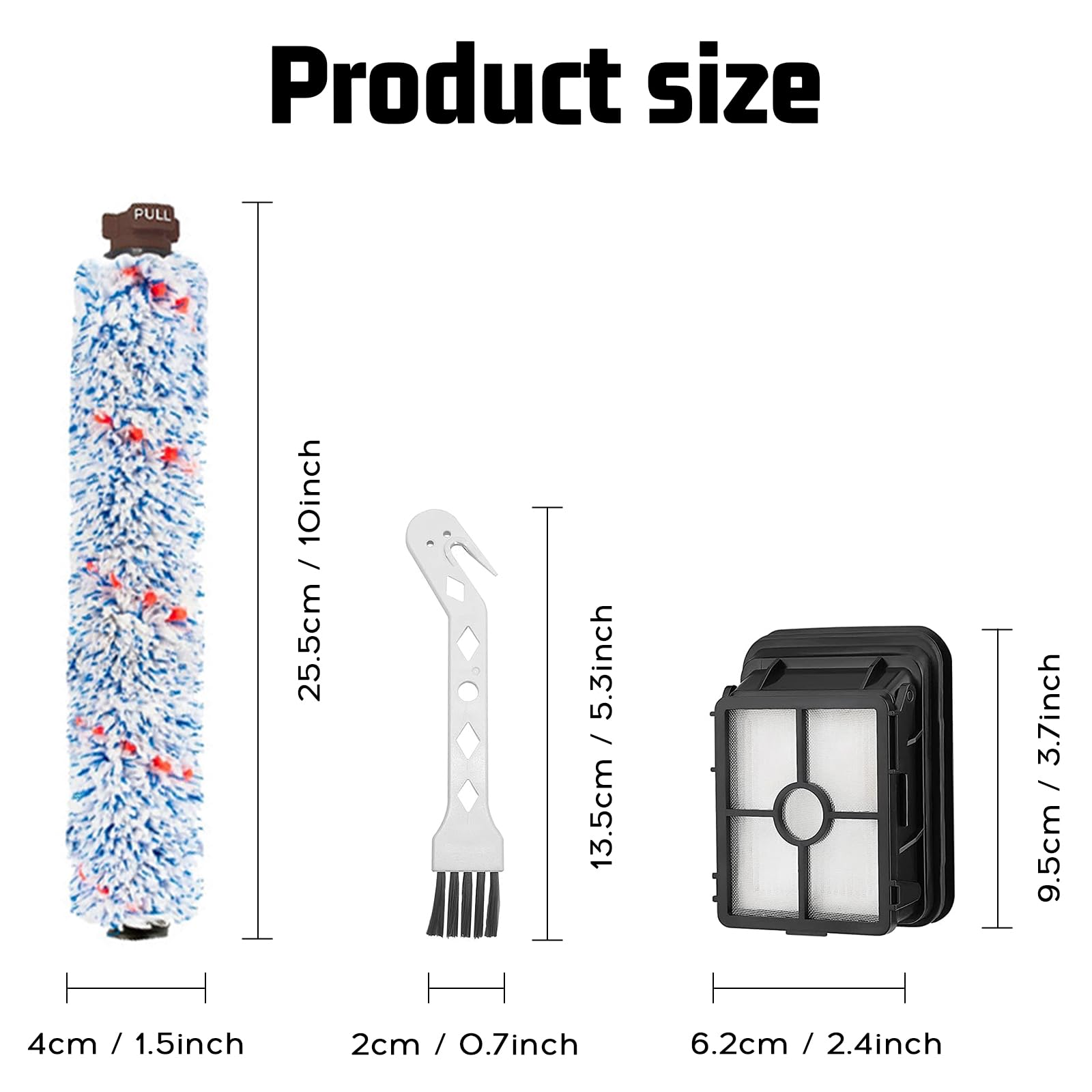 Kit Rouleau Brosse + Filtre Pour Aspirateur Bissell CrossWave - Compatible 17132, 2225N, 2582N Et Autres Modèles
