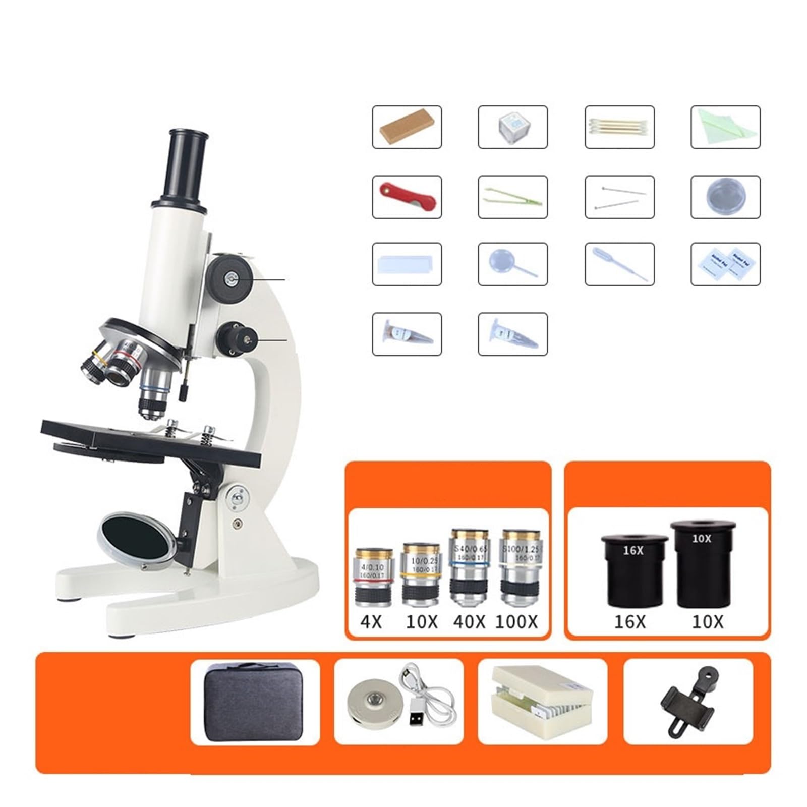Mikroskop cyfrowy, Mikroskop, Monokularowy Zakres Optyczny 64x-160x | Nauka Szkolna, Biologia Eksperymentalna, Dziecięca, Cyfrowa
