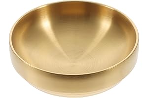 CALLARON Korean Metal Gold Rice Bowl