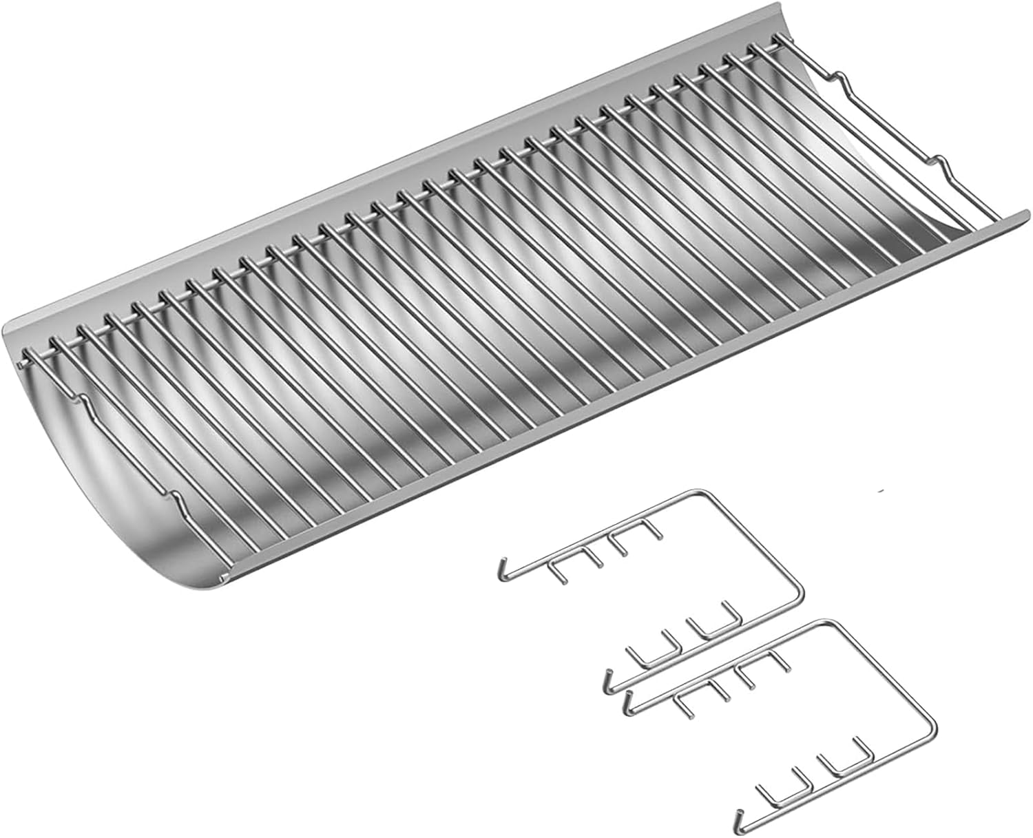 Aluminum Steel 27 Inch Ash Pan Replacement Parts for Chargriller Charcoal 1224, 1324, 2121, 2222, 2727, 2828, 2929,BBQ Accessories Ash Tray with 2PCS Fire Grate Hanger for Charbroil 17302056 Grill