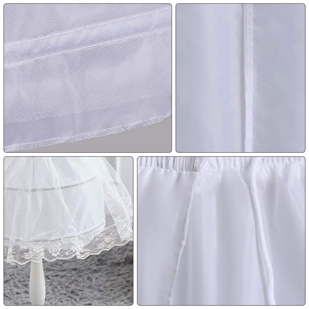 SOIMISS Mädchen Reifen Petticoat Kurzen Krinoline Unterrock Spitze Unterrock Weißen Kurzen Petticoat für Kinder Mädchen Hochzeit (Weiß)