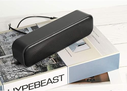 Miniatura 6 de Altavoz USB para computadora de escritorio, alimentado por USB, Plug and Play, barra de sonido portátil Mini PC altavoz para computadora de