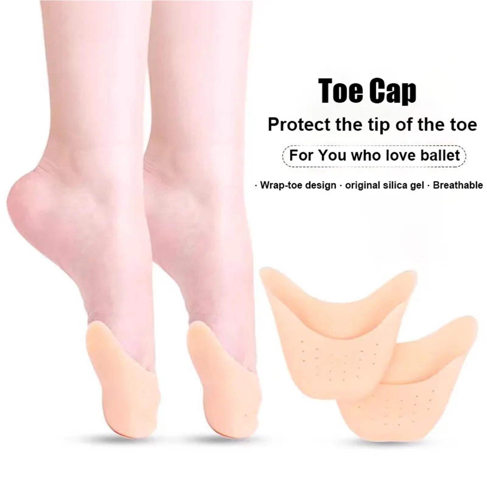 Manches d'orteil, Coussinets d'orteils de danse Ballet, 10 paires, housse protection en Gel silice avec trous, vêtements épais et Ultra doux for les orteils(2)