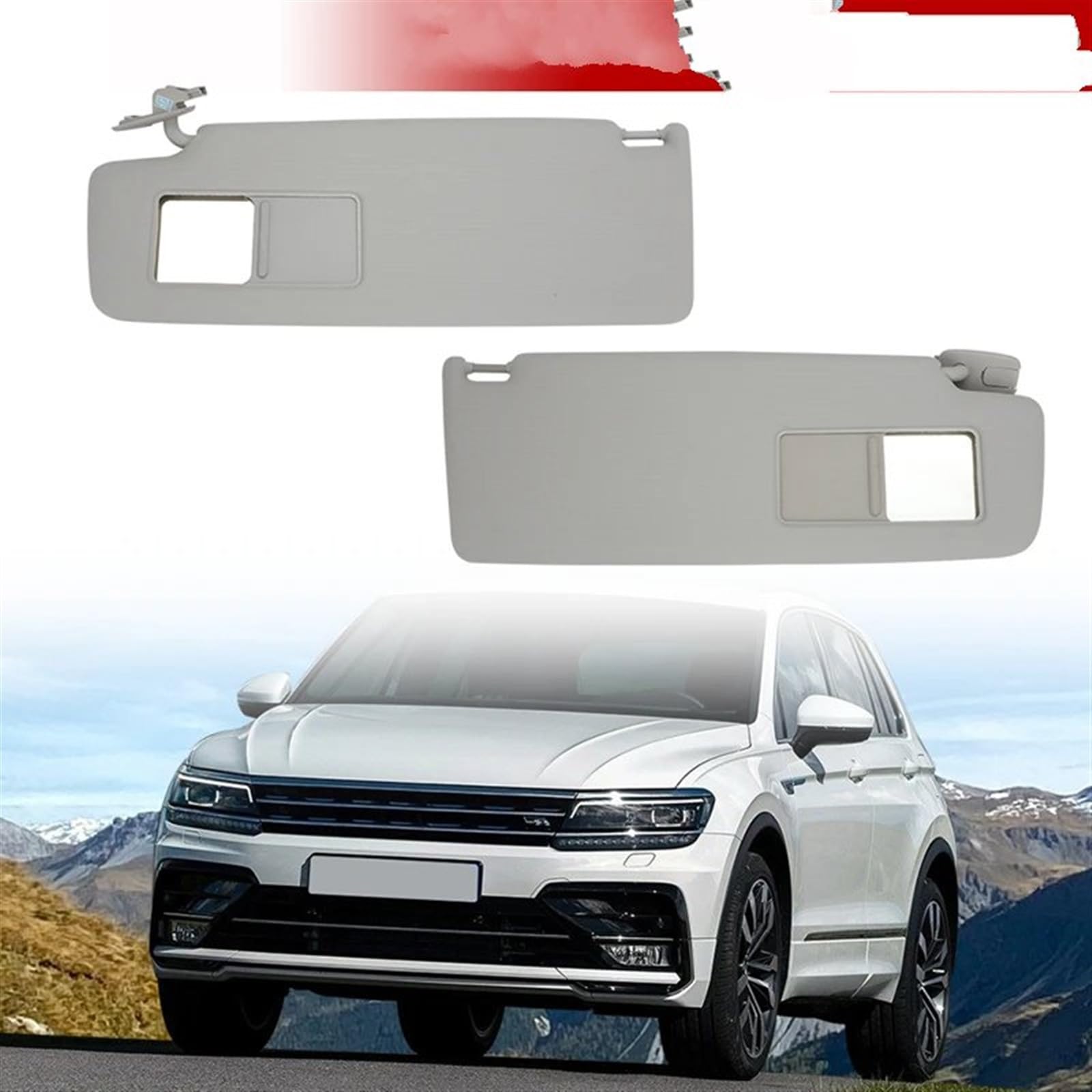 Für VW Tiguan 2009-2016 Sonnenblende Links Rechts Beifahrer Fahrerseite Polarisiert Mit Spiegel Licht Sonnenschirm Montage Auto Sonnenblende