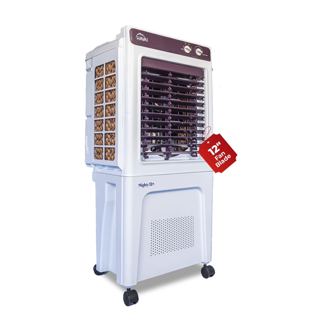 HAVAI Mighty 12+ | 12-Inch Personal Air Cooler | 36L Tank | 3-Side Honeycomb | Auto Swing | 3-Speed | 2400 RPM Motor | Vibrant Color | 200 Sq. Ft. Coverage-image-10