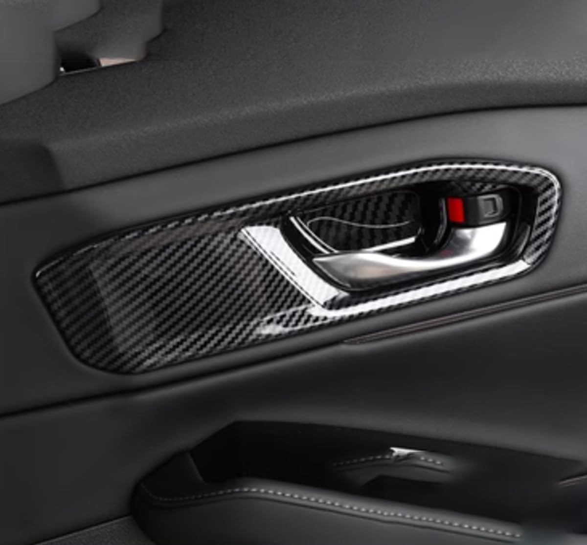 Car Accessories Fit for Honda Accord 2023 2024 2025 2026 Door Handle Bowl Cover Trim Interior Frame Molding Stickers (Carbon Fiber Style) ABS 4PCS