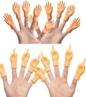 Yolococa Tiny Hands Finger 10pcs Little Finger Puppets and 10pcs Mini Finger Middle Hands Miniature Small Hands Tiktok
