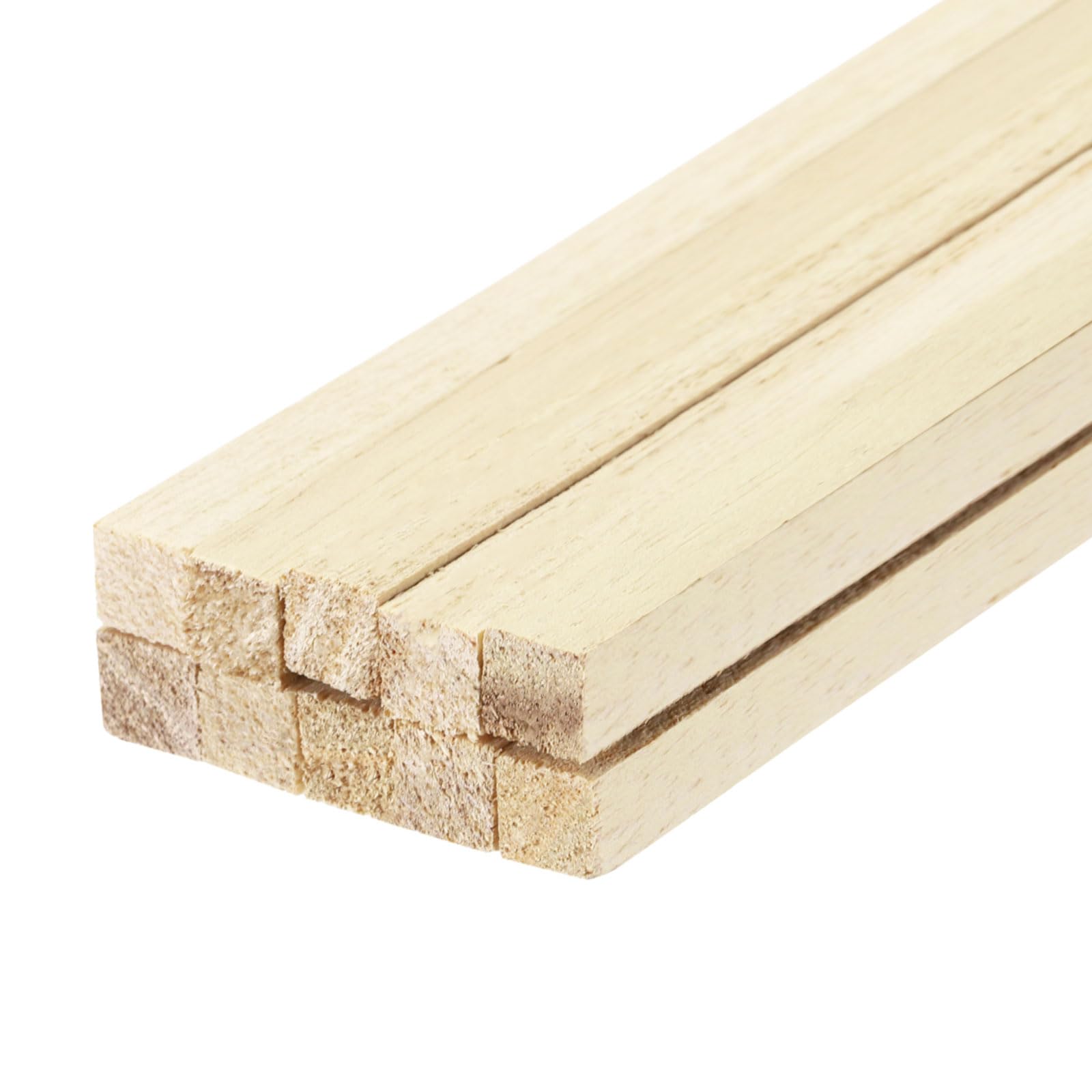 Sourcing Map Square Wooden Dowel Rod, 20"x0.3"x0.3" Unfinished Hardwood Stick Craft Twigs Log for DIY Crafts, Pack of 10