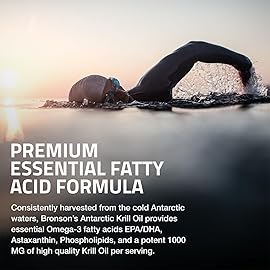 Bronson Antarctic Krill Oil 1000 mg with Omega-3s EPA, DHA, Astaxanthin and Phospholipids 60 Softgels