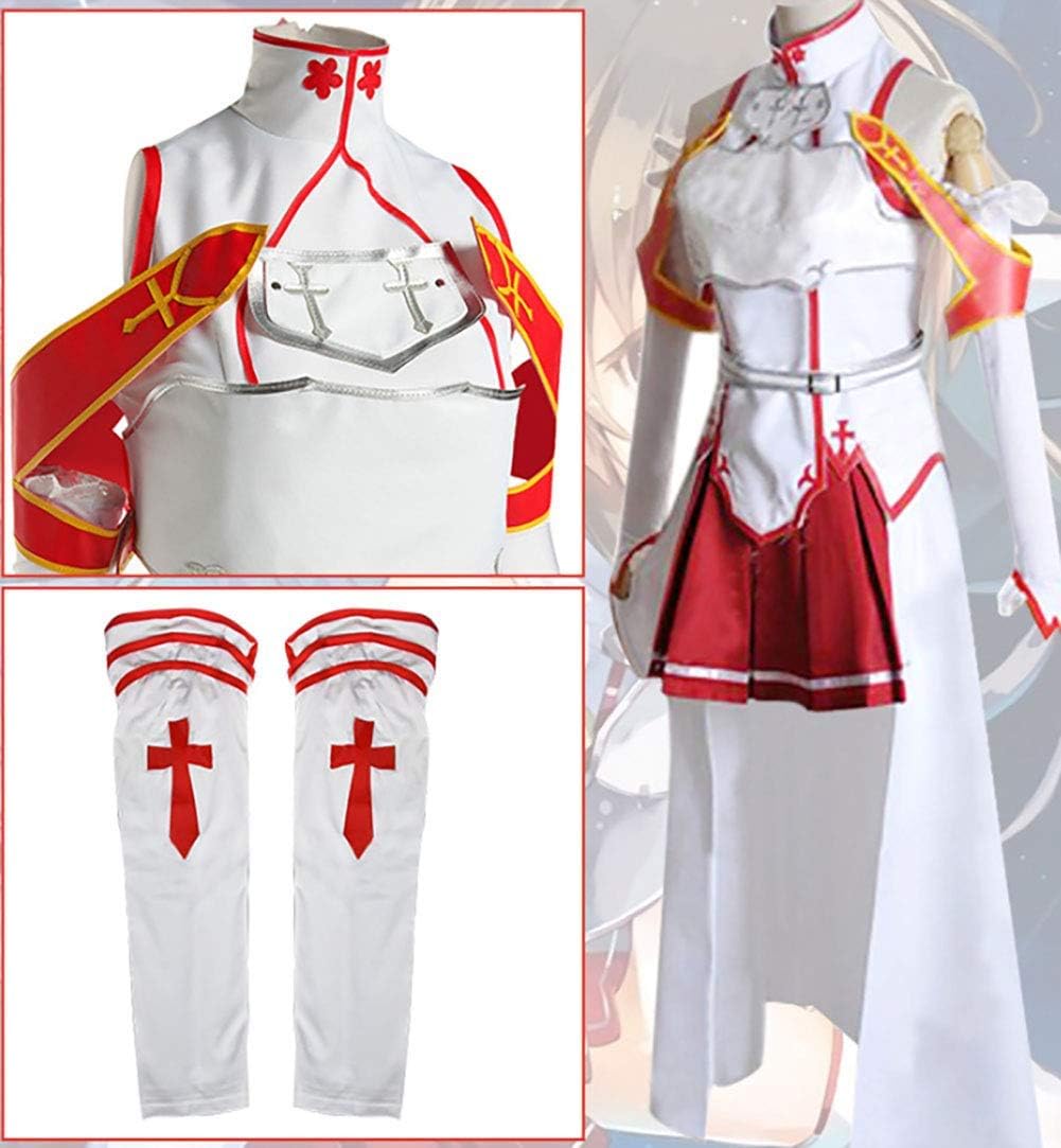 SAO Yuuki Asuna Cosplay Costume Outfit Gown Dress Full Set for Women