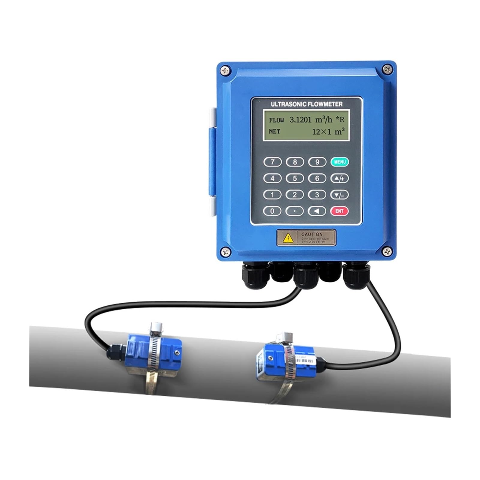 KSZHZYMGX Portable Flowmeter DN15-DN6000 4-20mA RS485 Remote Display Flow Meter Clamp(DN80-DN700)