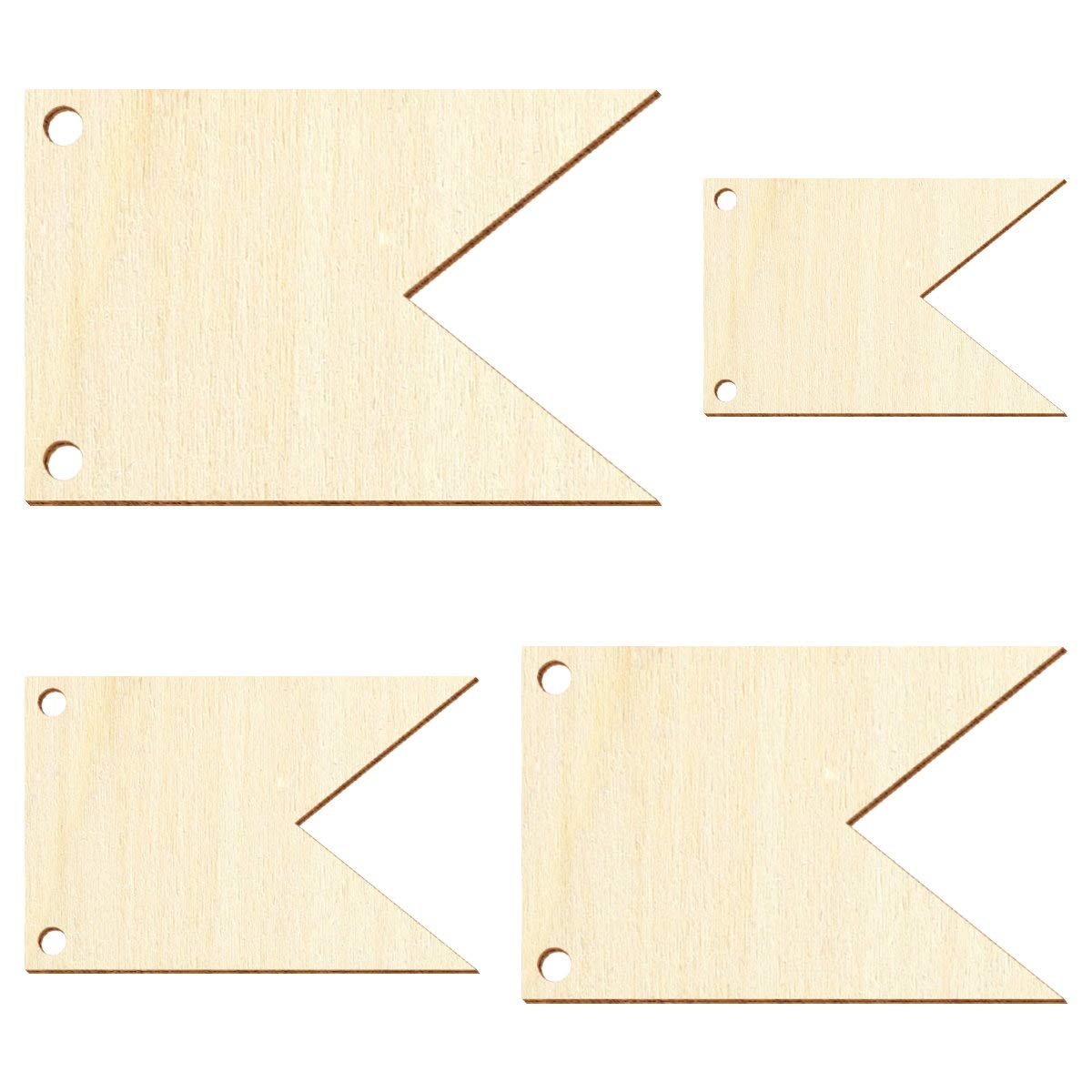 Bandierine in legno V4 – Decorazione per bricolage, 5-50 cm, confezione da 50 pezzi, larghezza: 20 cm