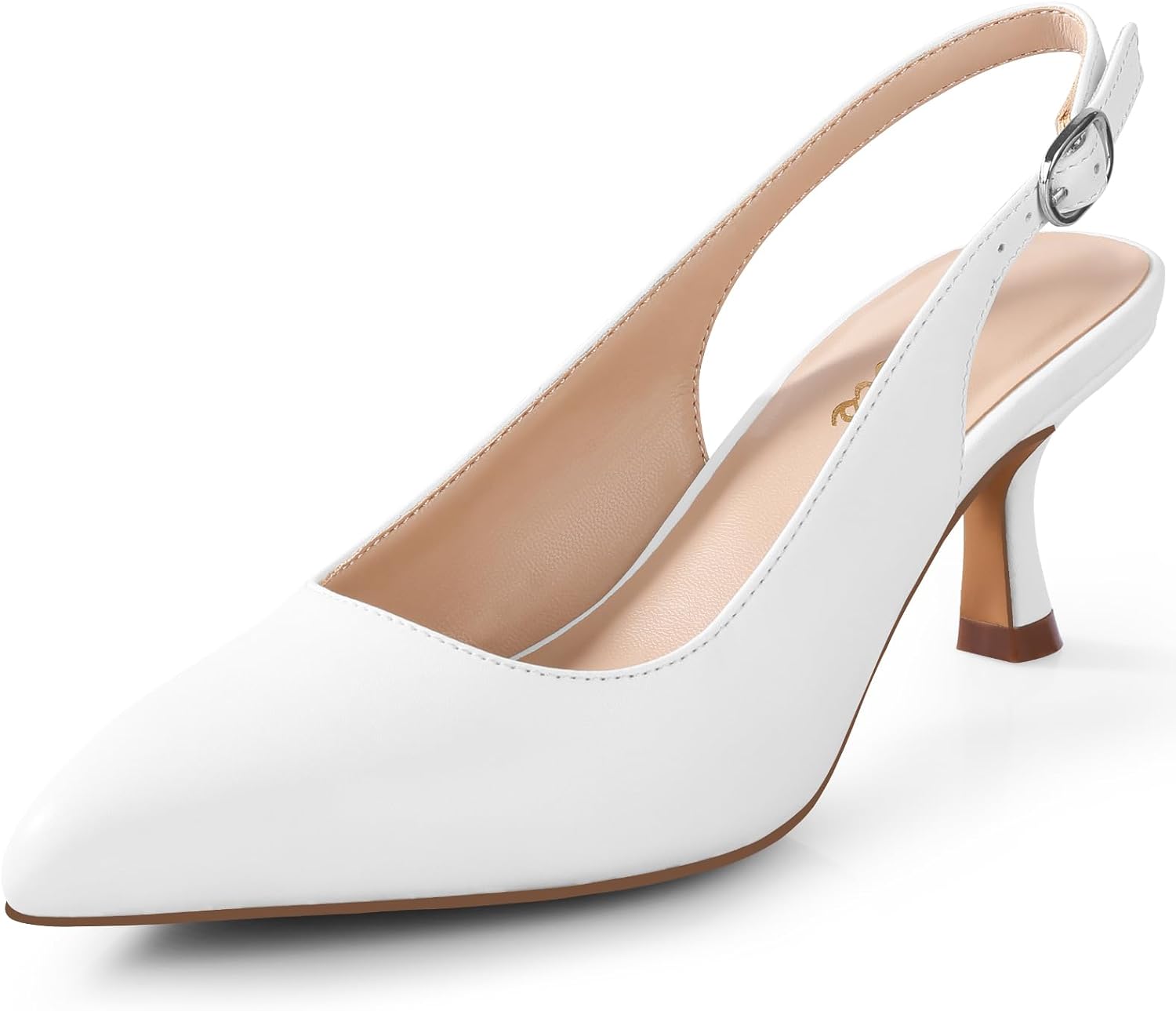 Ankis Women's Slingback Kitten Heels Closed Pointed Toe Pumps Dress Shoes Party Wedding Casual 2.5inch