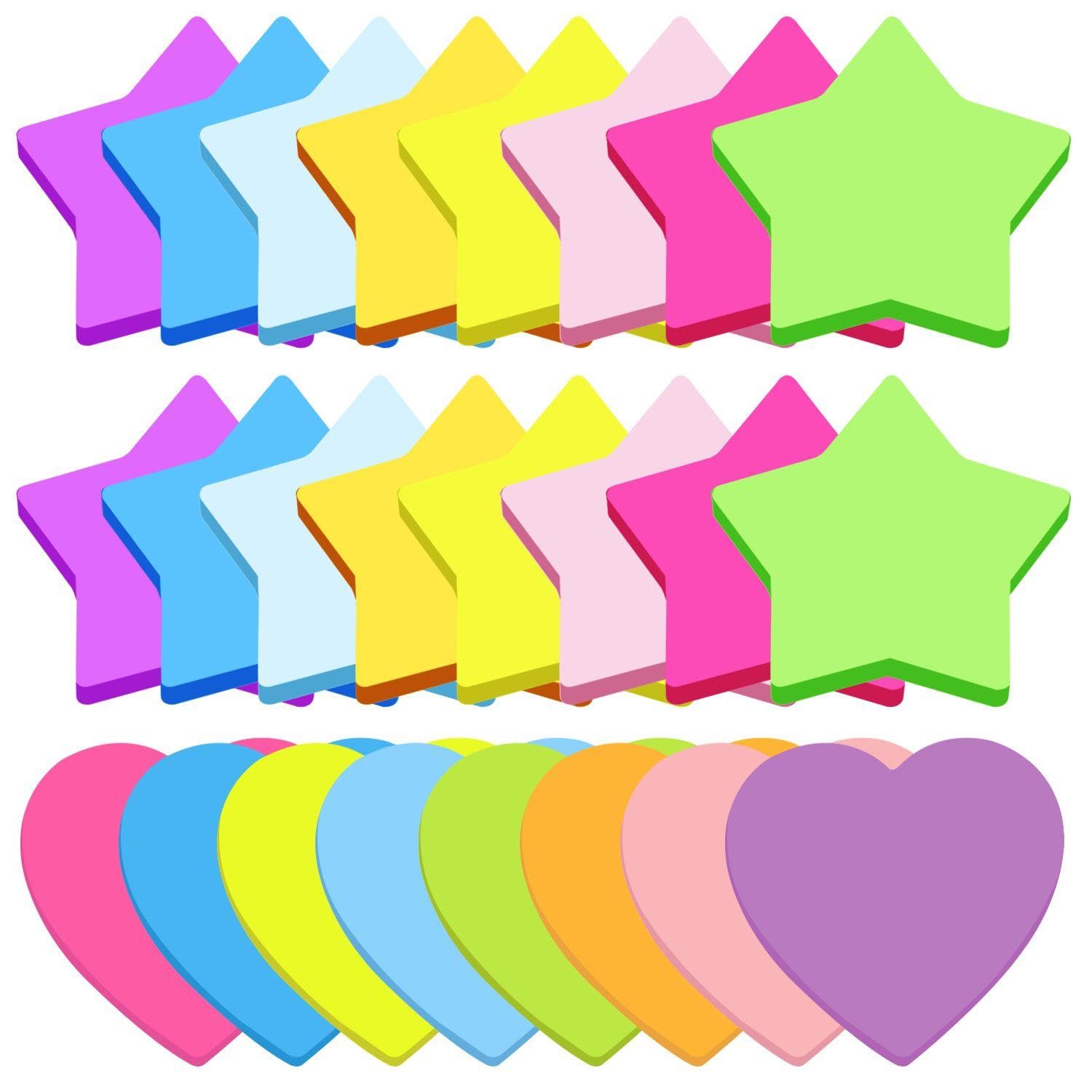 Papiers À Notes Avec Étoiles À Cinq Branches Et Papiers À Lettres D'Amour, Bloc-Notes, Papeterie D'Apprentissage