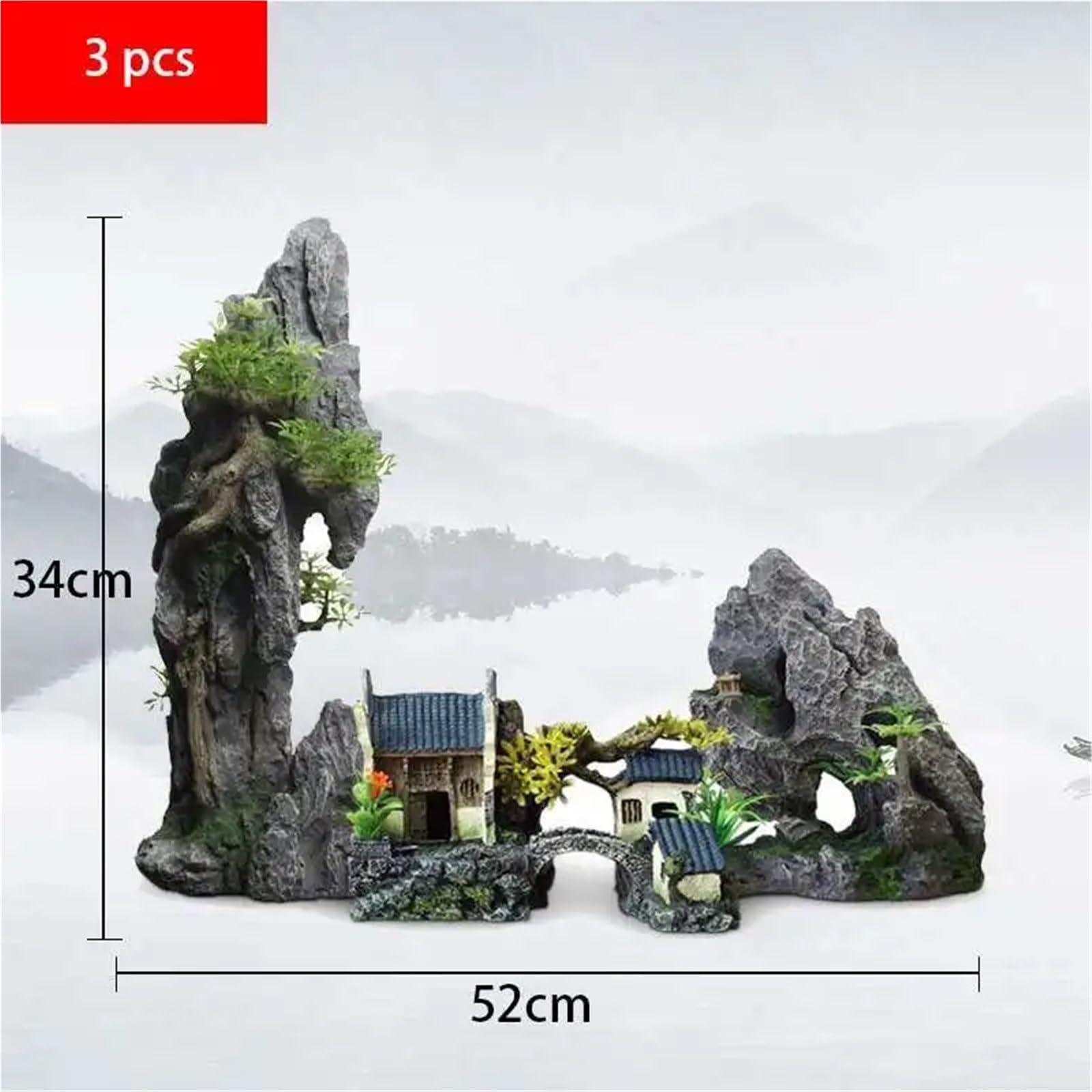 Decorazioni per Acquario Decorazione paesaggistica for acquari, giardino roccioso, simulazione di paesaggio con erba e pietre, pacchetto paesaggistico acqua, scatola for acquario