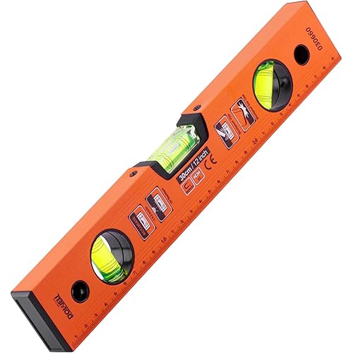 DOWELL 12 Inch Magnetic Spirit Level with Metric Scale, 3 Different Bubbles-45°/90°/180°HY030660