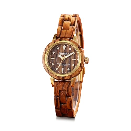 Minimalist Wooden Watch for Women, Lightweight Analog Quartz Wristwatch with