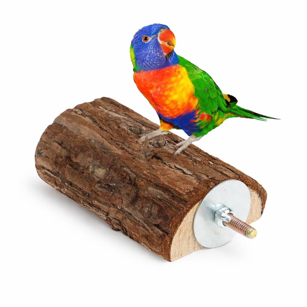KSK Perch Platform for Bird Cage,Natural Wooden ChewToys Perch Stand Platform Bird Toy for Canary Parakeet Cockatiel Parrot Budgie Sparrow-image-5