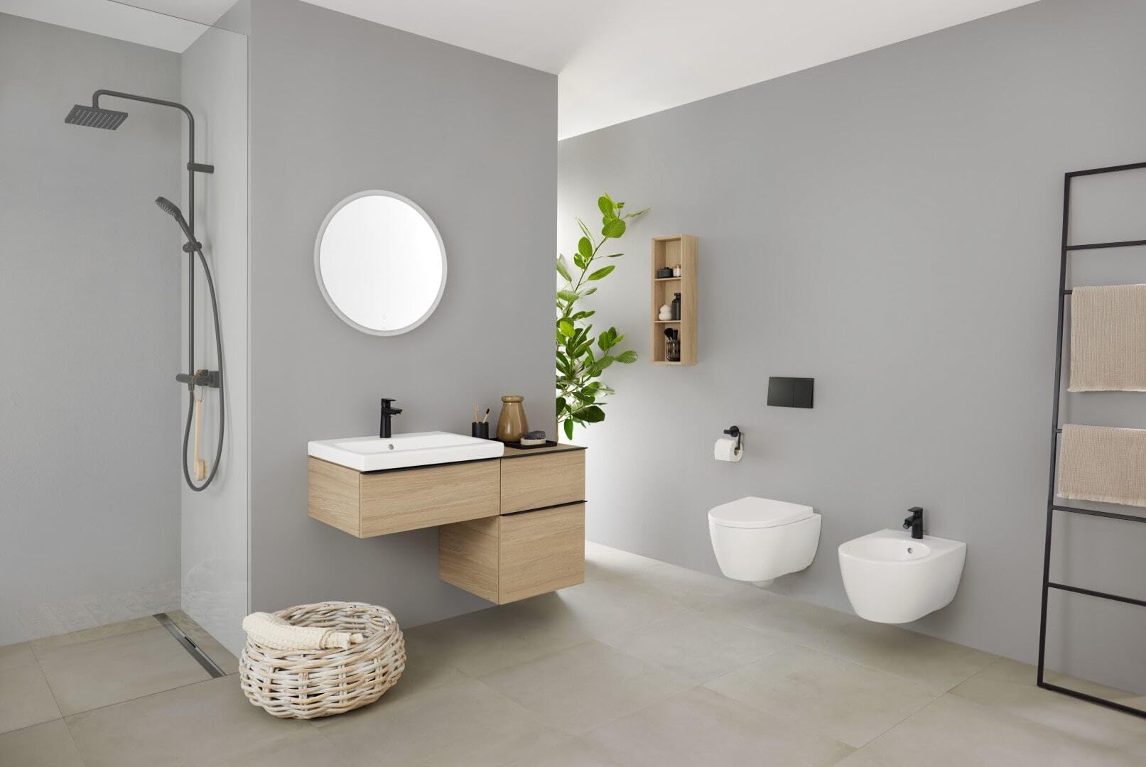 Geberit iCon Set Wand-WC Set, Tiefspüler, geschlossene Form, Rimfree, weiß/matt, mit WC-Sitz, 501.663.JT.1