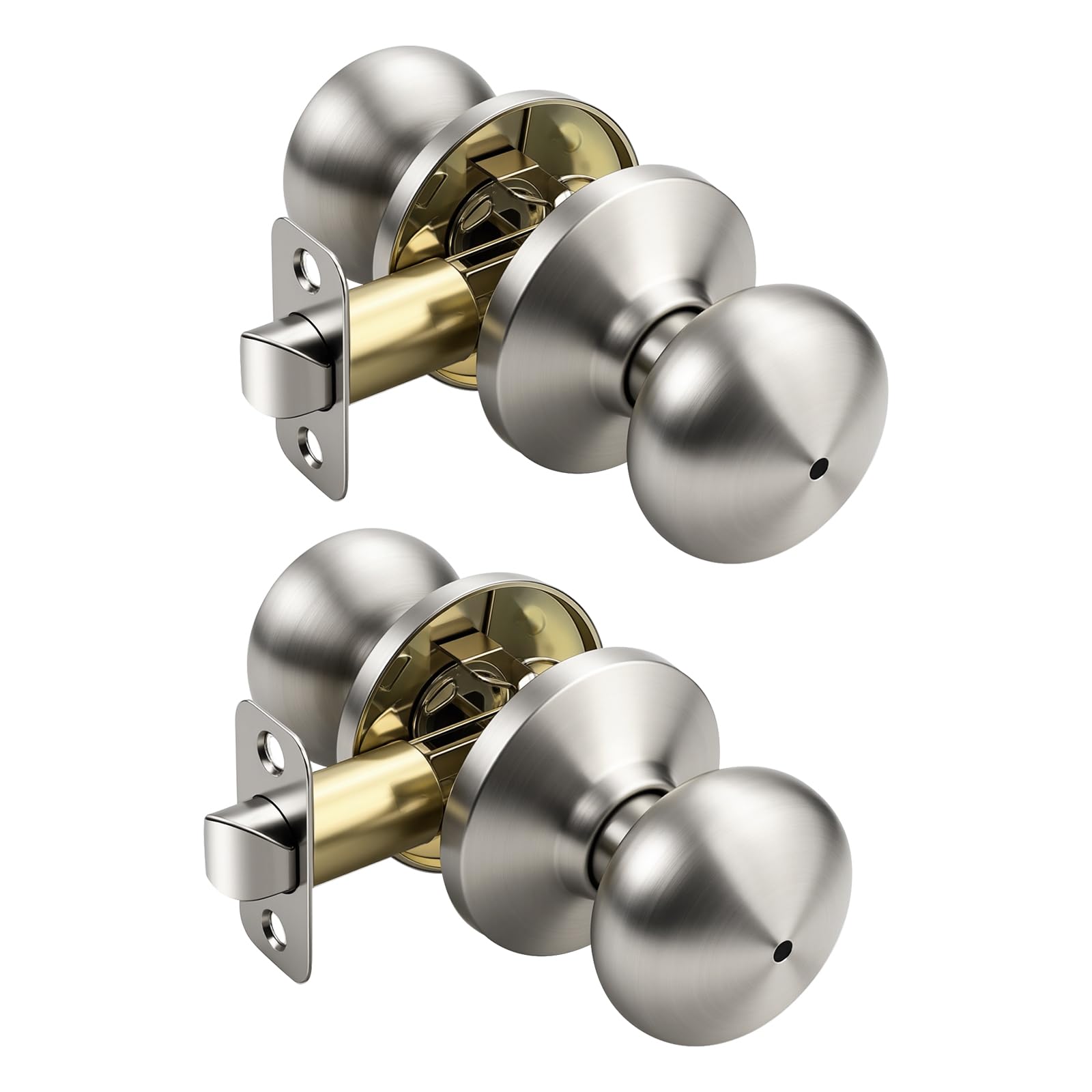KNOBWELL Brushed Nickel Interior Door Knob 2 Pack