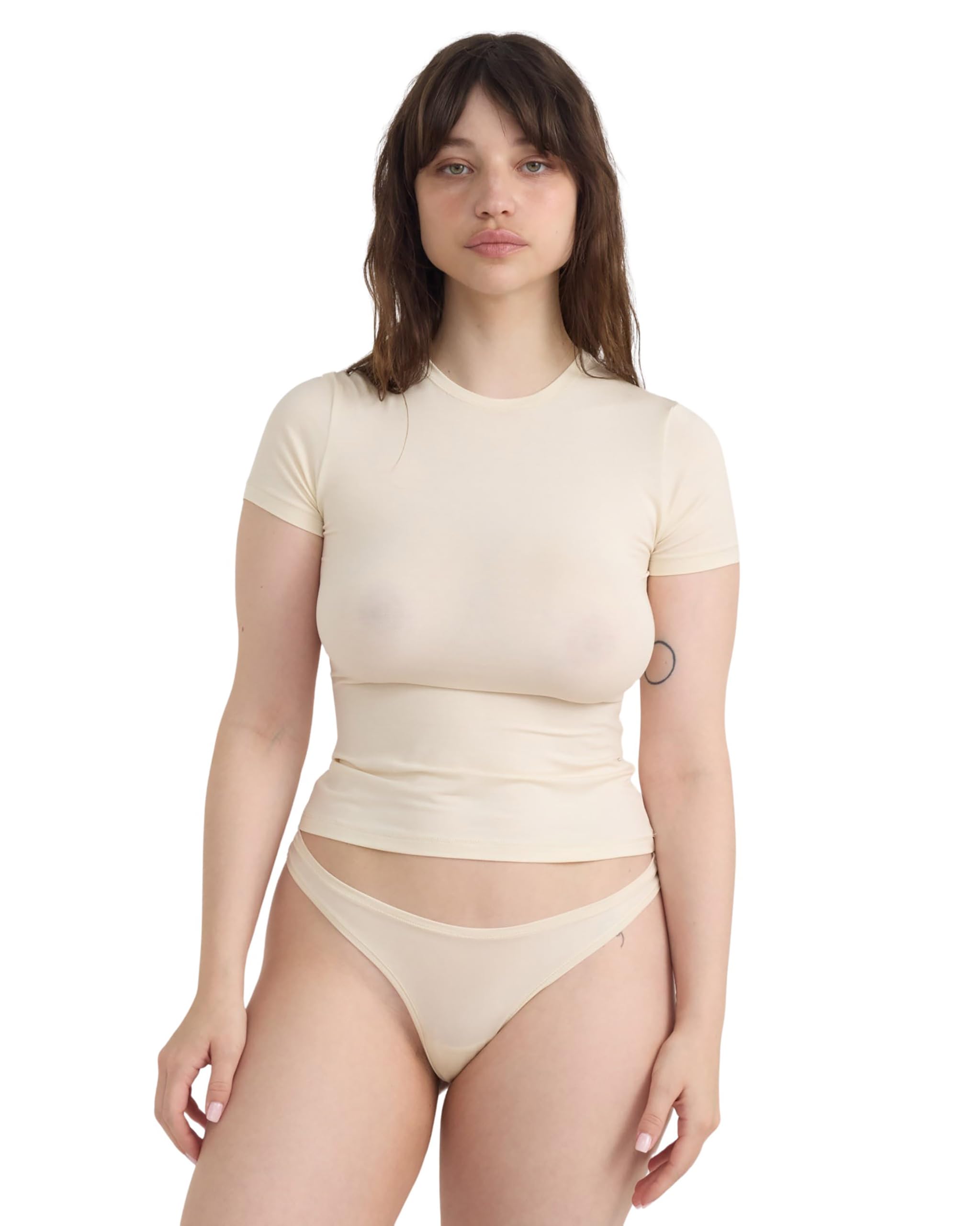 Organic Basics womens Soft Touch Veil Thong Underwear