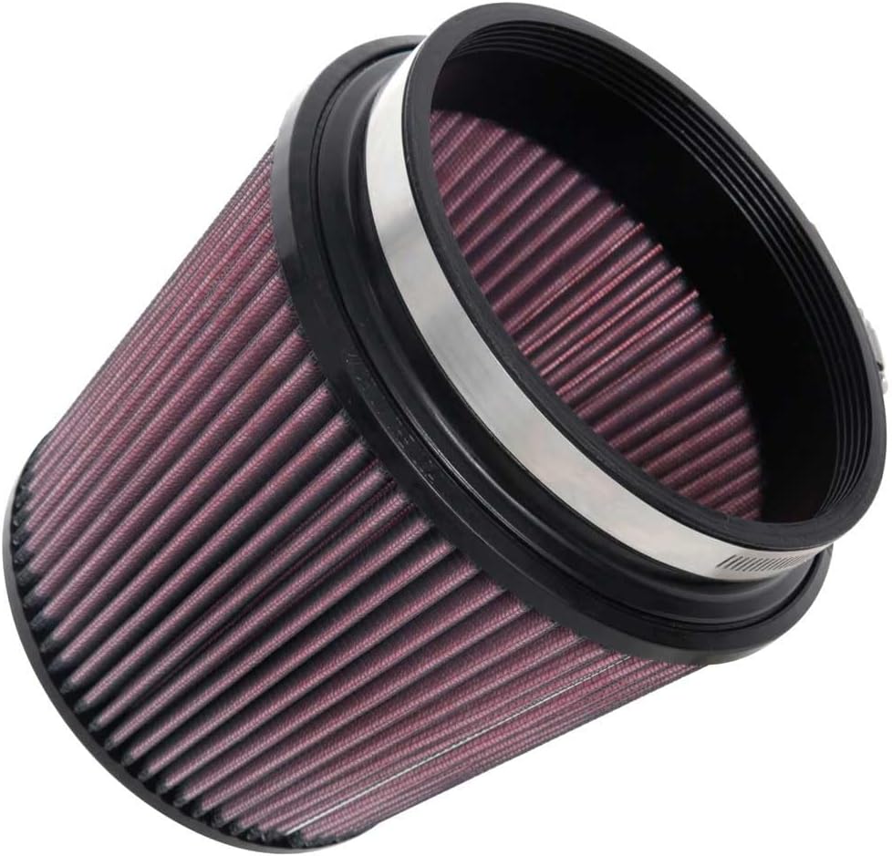 K&N High-Flow Original Lifetime Universal Clamp-On Air Filter: High Performance, Premium, Washable: Flange Diameter: 6 In, Filter Height: 6.5 In, Flange Length: 1 In, Shape: Round Tapered, RU-1014