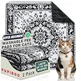 PUPIBOO Washable Pee Pads for Cats & Dogs - Super Absorbent Reusable Cat Litter Mat & Puppy Training Pads - 100% Waterproof, Leak-Proof & Non-Slip Whelping Pads for Pet Housebreaking