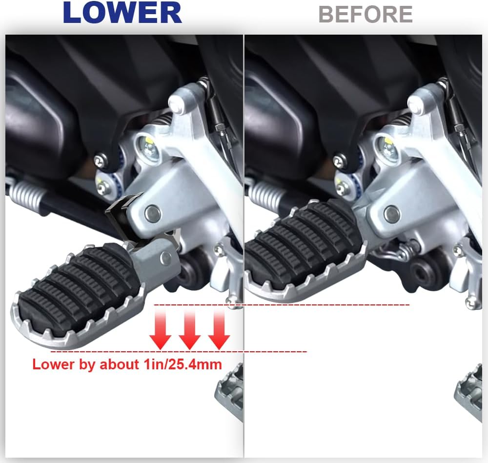 Xitomer Footpeg Lowering Mounts Compatible with Multistrada V4 / S/RS, Multistrada V4 Pikes Peak / V4 Rallly, Multistrada V2 / S/S Travel, DesertX/Rally Rider Foot Peg Extension Bracket Kits