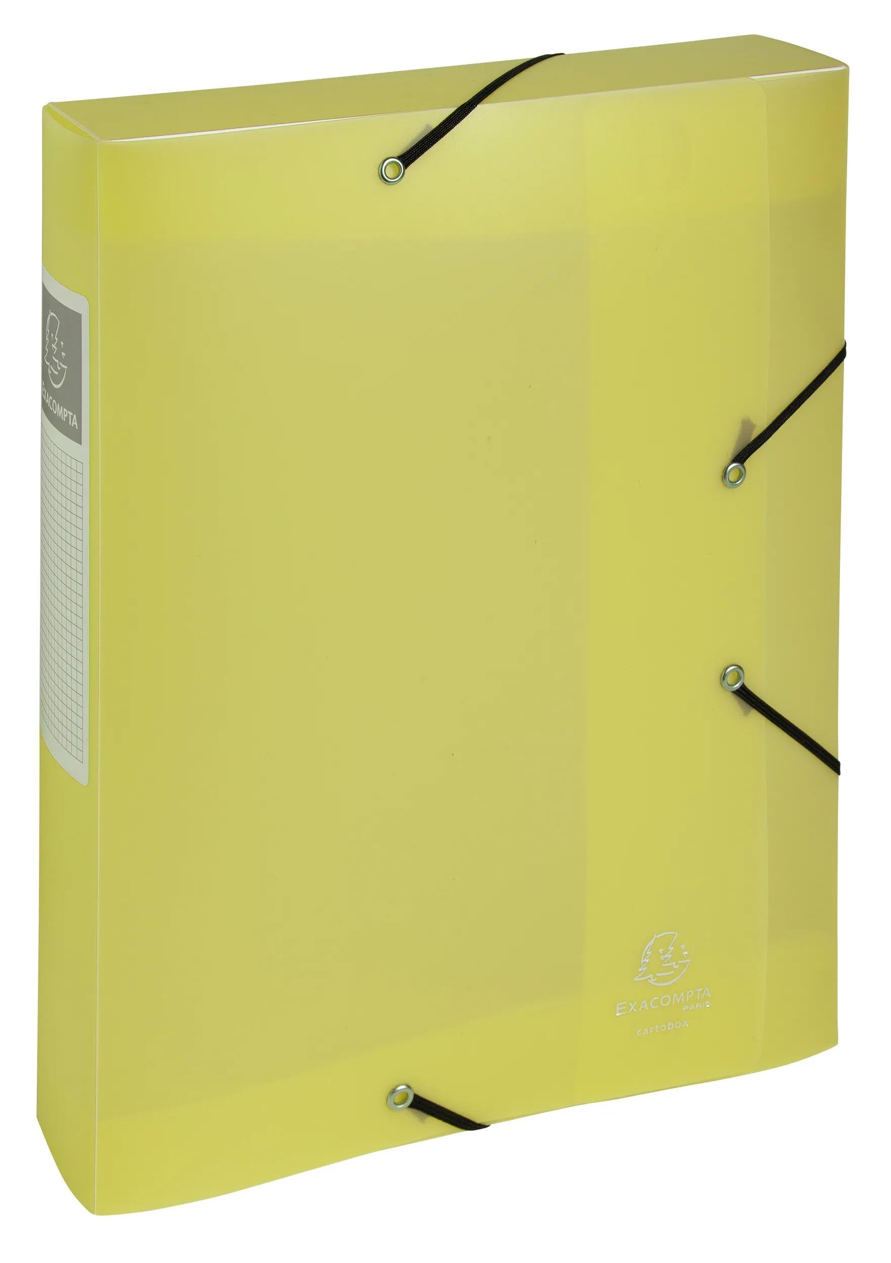 EXACOMPTA - Rif. 16270E - 10 scatole di archiviazione con elastici CARTOBOX - consegnata piatta - dorso 6 cm - in polipropilene cromalina pastello - dimensioni 25 x 33 cm - per A4