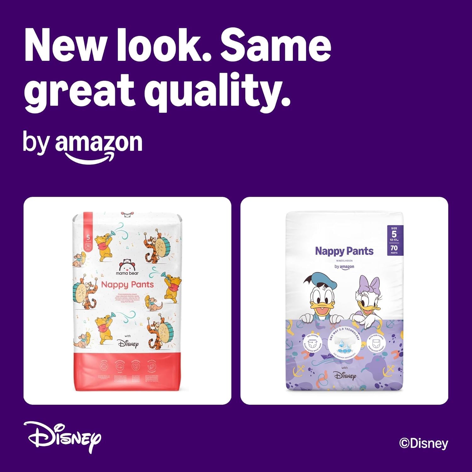Pannolini Mutandina Disney Taglia 5 (12kg-17kg) 70 Pezzi Bianchi