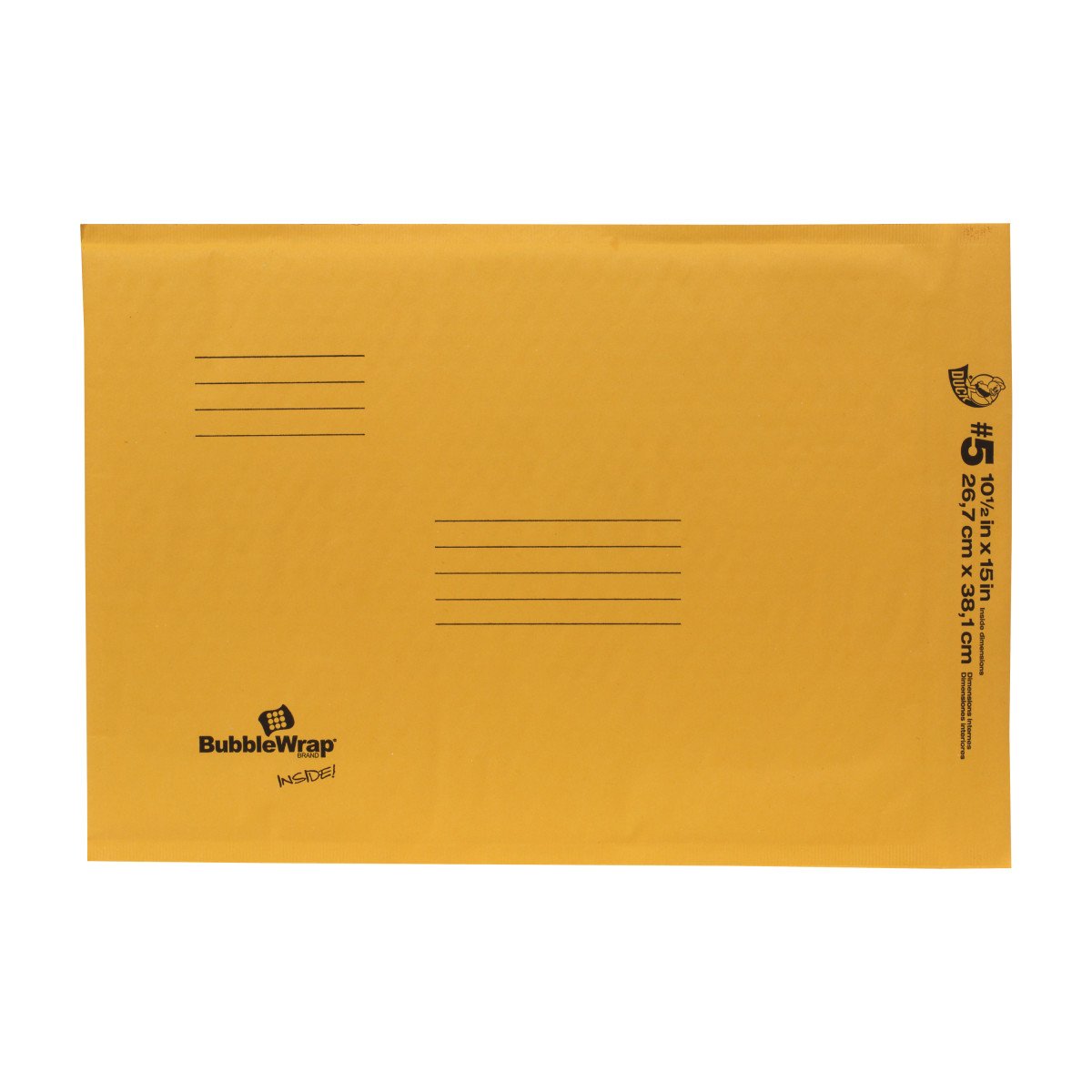 Duck Brand Duck Bubble Wrap ID Kraft Protective Mailer Envelope, #5, 10.5 x 15 Inches, 25 Pack (394507)