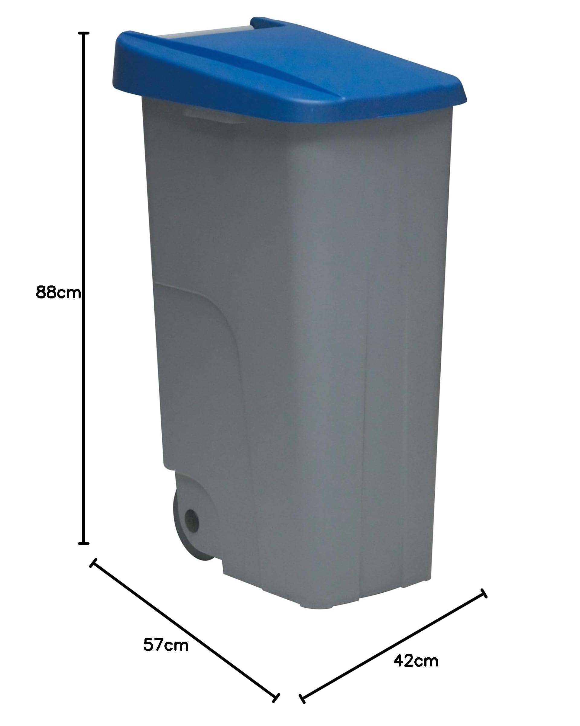 WELL HOME MOBILIARIO & DECORACIÓN Contenedor Cerrado 110L Azul H.88cm + Rollo 10 bolsas de basura 120L