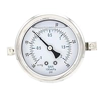 Vista 17 de PIC Gauges 203L-204M Medidor de presión relleno de glicerina con abrazadera en U con carcasa SS/bisel, internos de latón, lente de PC, dial de 2