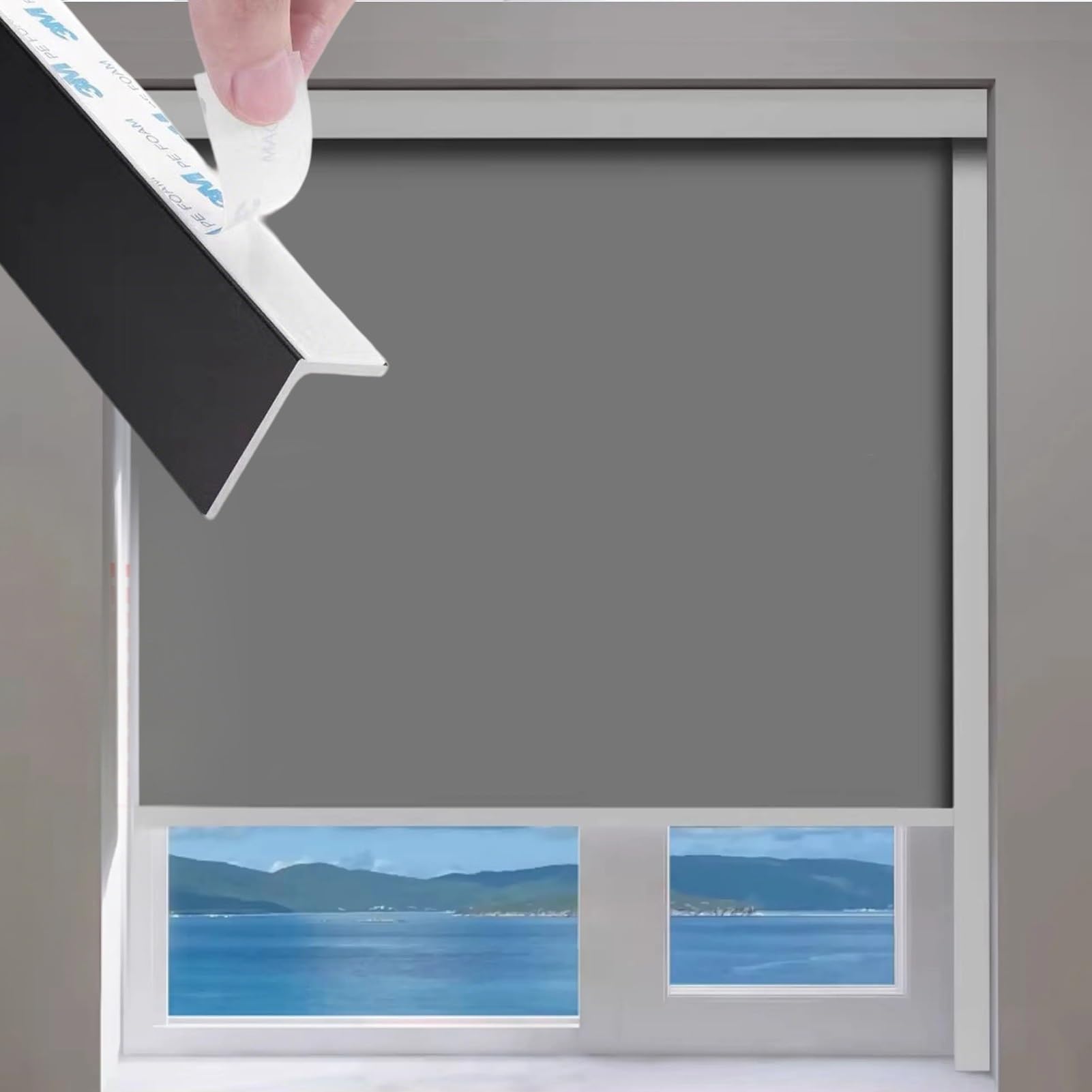 Light Gap Blockers 2 Pack Blackout Light Blocking Strips, 20 22 36 42 48 60 63 70 72 in Light Gap Blockers for Blinds, PVC Window Side Strips, for Nursery Bedroom(Black,39in/100cm)
