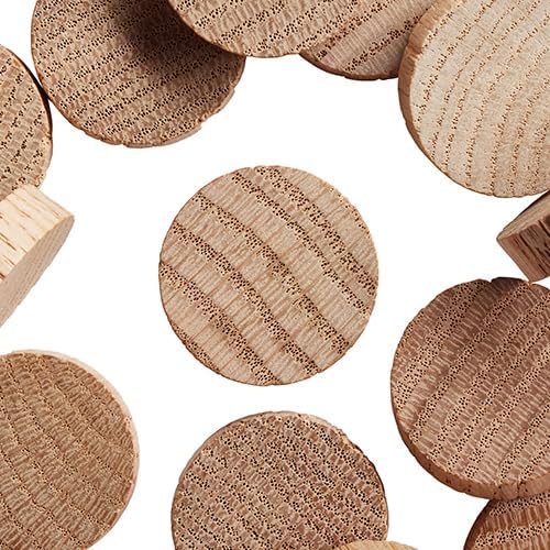 WidgetCo 1" Oak Wood Plugs, End Grain, Woodworking Plugs, Can Be Sanded, Stained, or Painted, Can Be Sanded, Stained, Or Left Natural, Professional Grade (Qty 100)