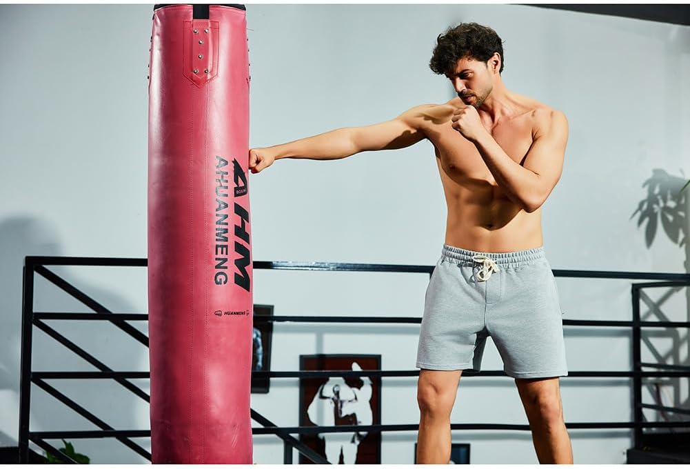 NIMENJOJA Mens 5.5" Athletic Gym Shorts Cotton Workout Jogger Sweat Shorts with Upgrade Premium Zipper Pockets and Drawstring - Image 2